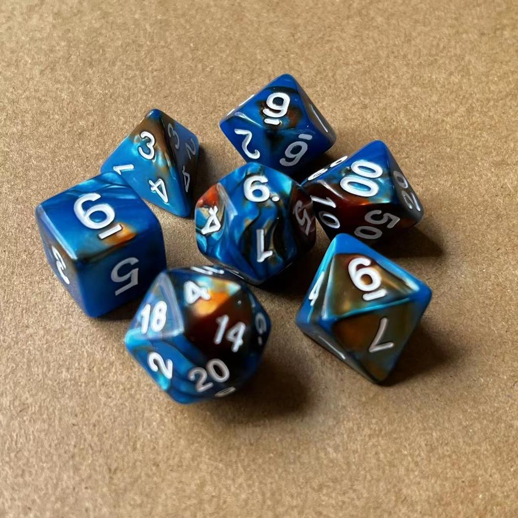 7 шт./лот, многогранные игральные кости из смолы D&D D4 D6 D8 D10 D% D12 D20, многогранные игральные кости TRPG, настольные игры