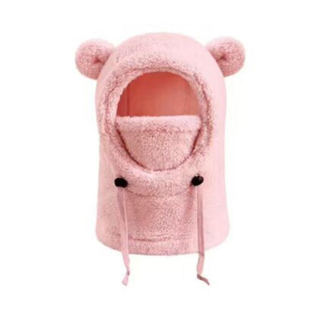 Маска для лица Шлем Шапка для детей Защита от холода Теплая Балаклава Шапка Лыжная Термальная Медвежьи уши Детский Шарф-труба Маска Интегрированная шапка