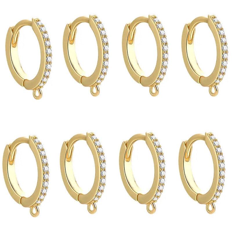 Zircon Circle Earrings: Hoop, Stud, Clip, and Hook Jewelry Making Accessories