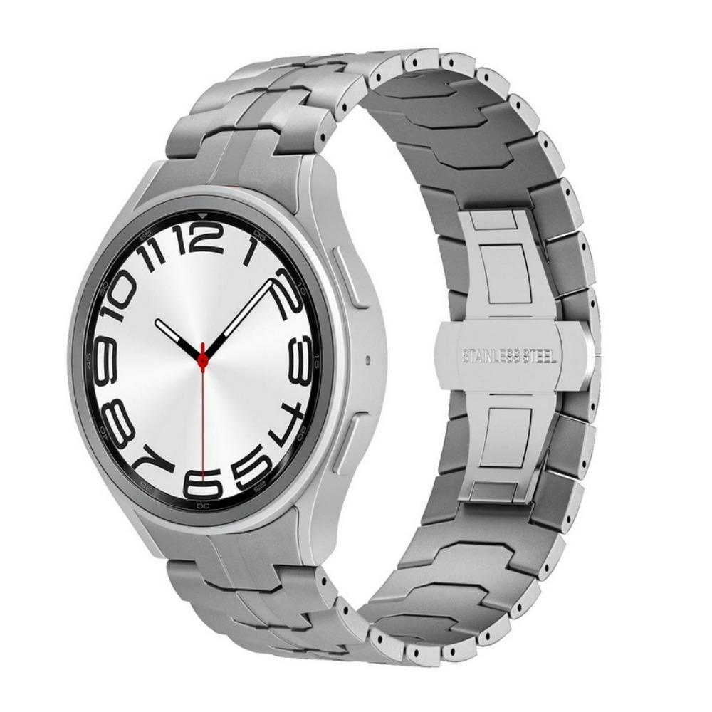 Ремешок титанового цвета для Samsung Galaxy Watch 6 Classic 47 мм 43 мм/5 Pro 45 мм Металлический браслет для Galaxy Watch 7 6 5 4 44 мм 40 мм