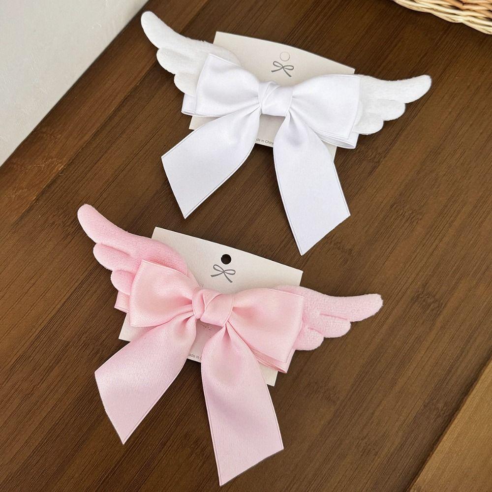 Spicy Girl Satin Bow Hairpin Y2K Hair Barrettes Lovely Cute Duckbill Clip Girls