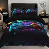 Colored GamePad 3D Printed Bedding Set Skin-Friendly Duvet Cover King Queen Twin Single Size Birthday Gift for Boy Bedroom Decor