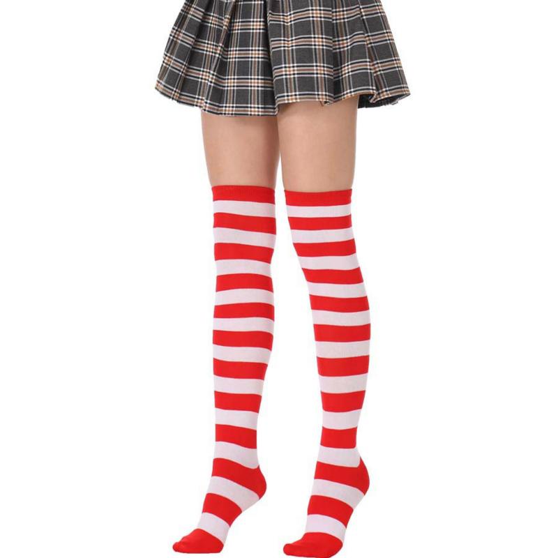 new Cute Socks Stockings Women's Japanese-style Blue White Stripe Knee Socks Legs Socks COSPLAY Anime WOMEN'S Socks