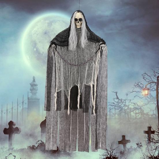 Подвесное украшение для Хэллоуина с призраком, страшный реалистичный декор в виде скелета, жуткая атмосфера, макет, реквизит для дома с привидениями