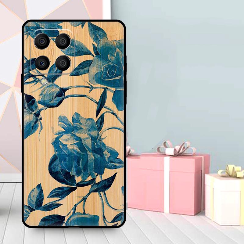 Tree Flower Bamboo Wood Case For Samsung Galaxy M36 M12 M52 M06 M16 M56 M33 M15 M55 M31 M13 M14 M53 M32 M35 M34 M54