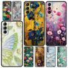 Чехол для телефона Samsung Galaxy S25 Edge S24 S23 S22 S21 Ultra S20 FE 5G S10 S10E S9 Plus Мягкий ТПУ Чехол Масляная Живопись Цветок