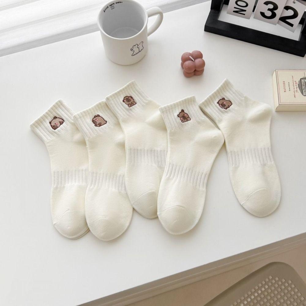 Cartoon Cotton Socks Soft Summer Hosiery Simple Capybara Socks Student