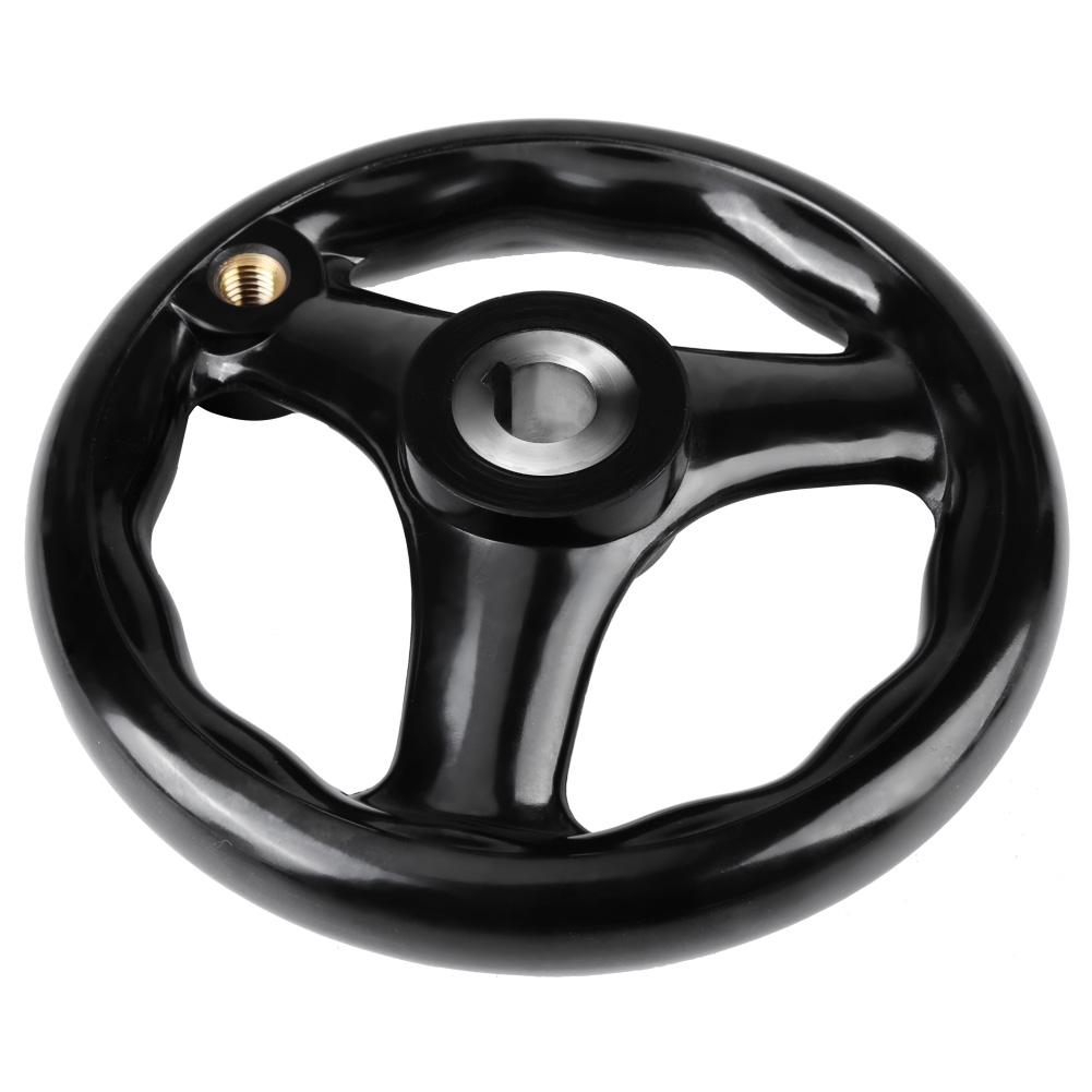 1 шт 12*125 мм черный круглый 3-спицевый маховик для токарного фрезерного станка