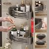 Gunmetal Punch-Free Space Aluminum Corner Bathroom Shelf