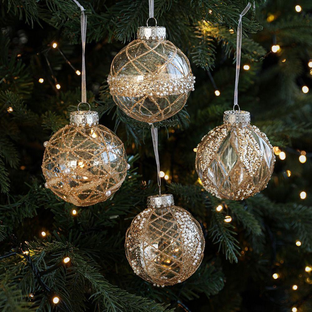 8cm Christmas Ornaments Ball Plastic Golden border Christmas ornaments Hanging grid painted Glitter Christmas Ball Pendant