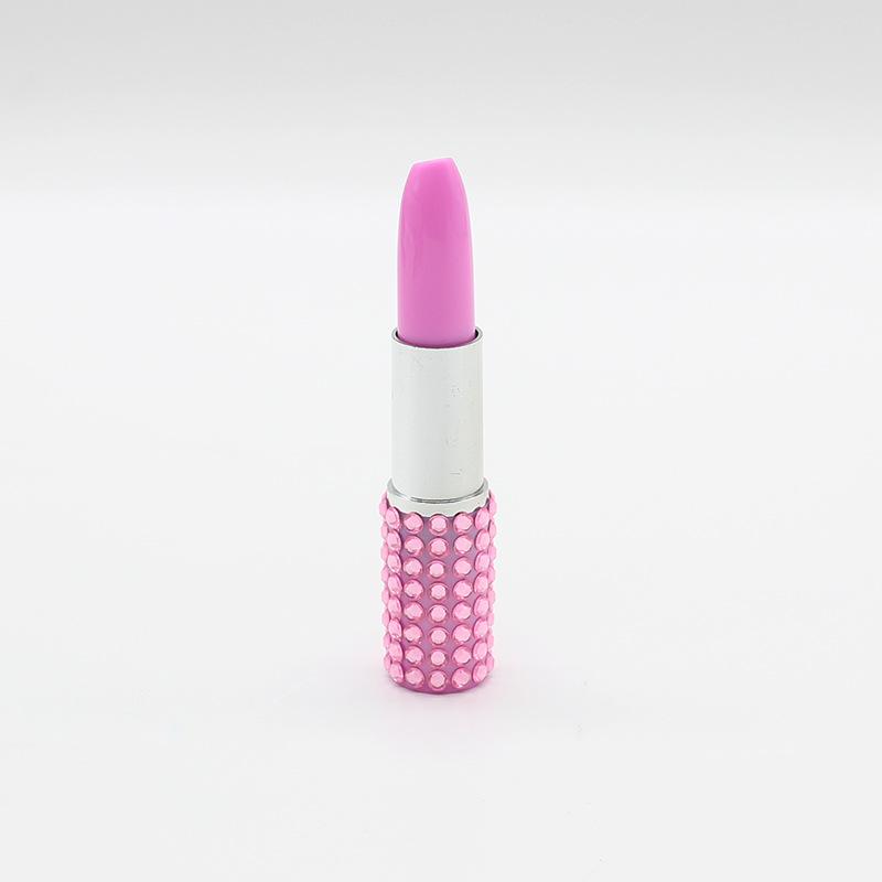Ручка шариковая в виде помады со стразами в корейском стиле и бальзам для губ в подарок