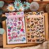 2 шт. Наклейка для скрапбукинга DIY Junk Journal Decor Фотоальбом Креативные канцелярские принадлежности Цветы Бабочки Водонепроницаемые наклейки из ПВХ