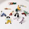 Y2k Cartoon Girls Earrings Zinc Zinc Alloy Cute Earring Elegant Enamel Stud Earrings  Vacation