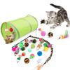 12/21PCS Playing Bulk Toy Pet Kitten Stick Mouse Collapsible Tunnel Feather Balls Cat Toys Set