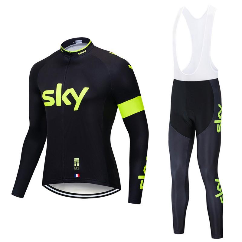 Men Women Cycling Jersey Set Long Sleeve Breathable Bib Kit Mountain Road Bike Riding Sportswear