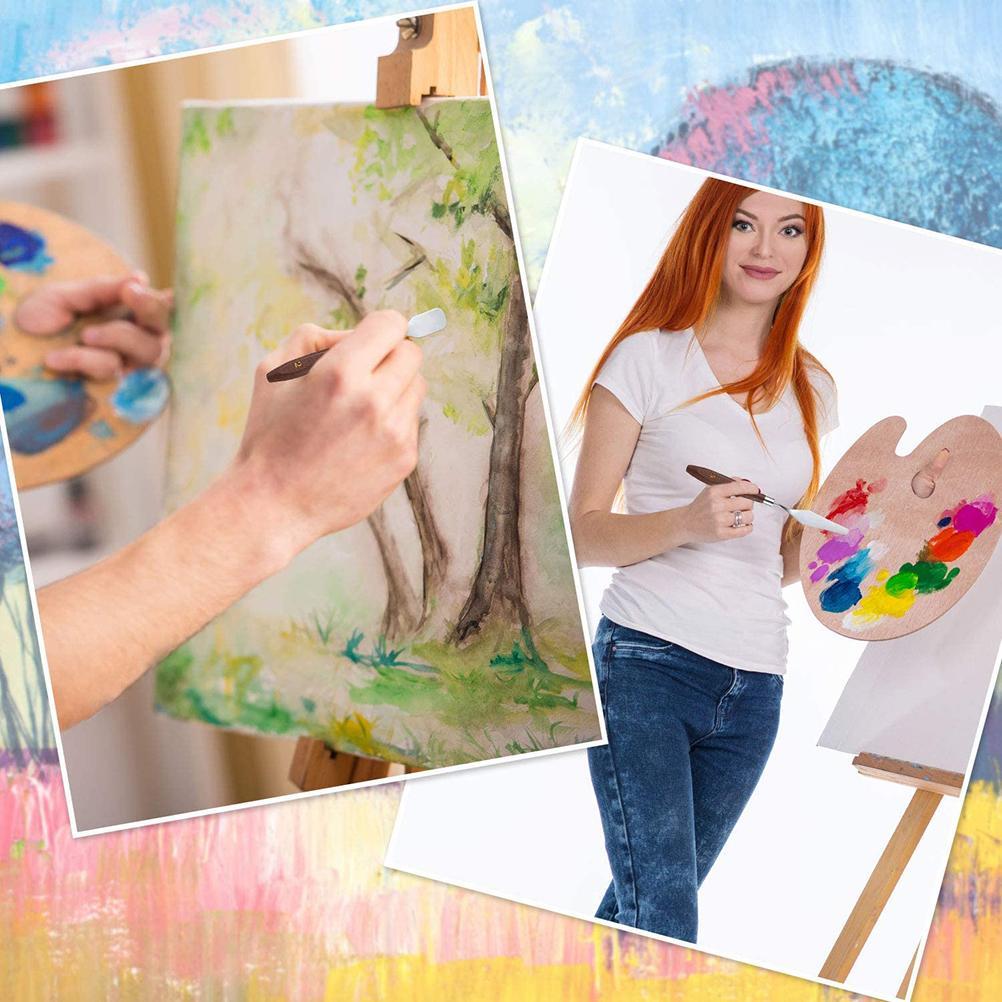 5 шт. Художественная палитра для рисования Масляная живопись Скребок для смешивания Нержавеющая сталь Дерево Набор шпателей для масляной краски