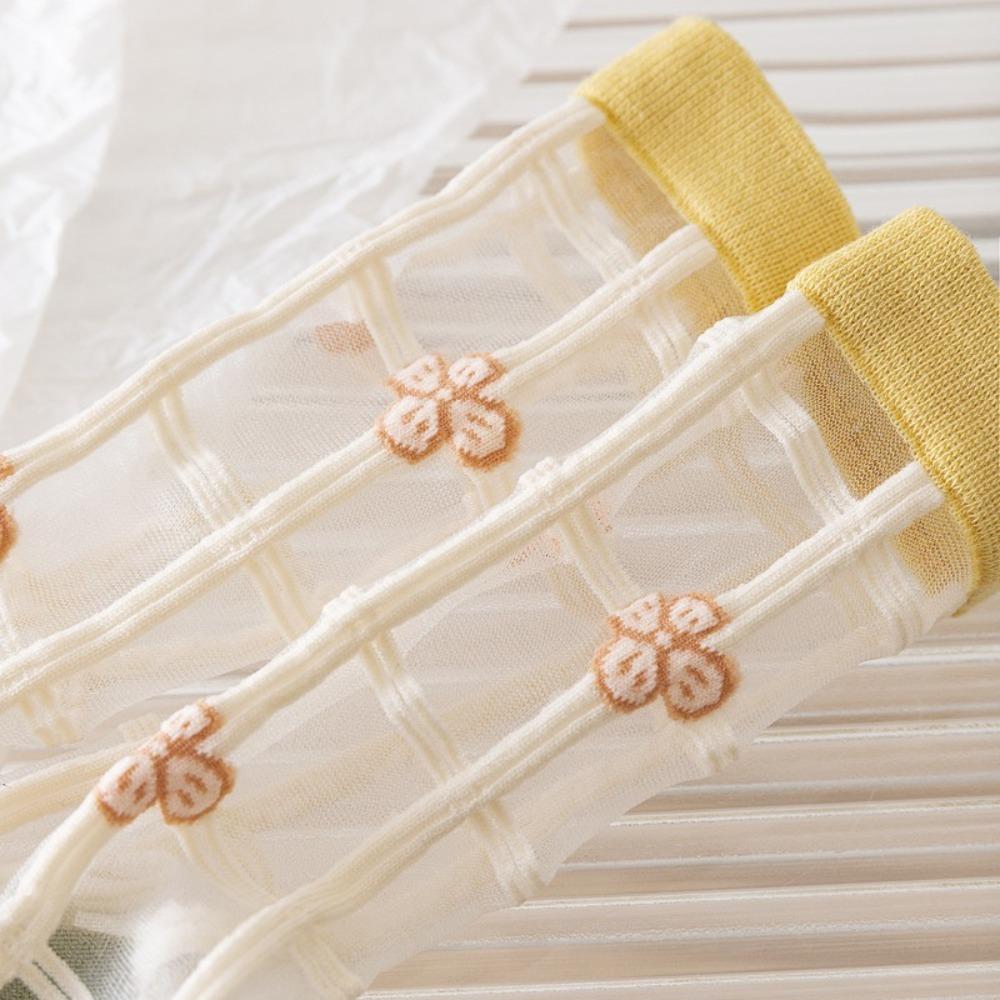 Breathable Crystal Silk Socks Ultra-thin Lace Socks Fashion Long Socks Summer