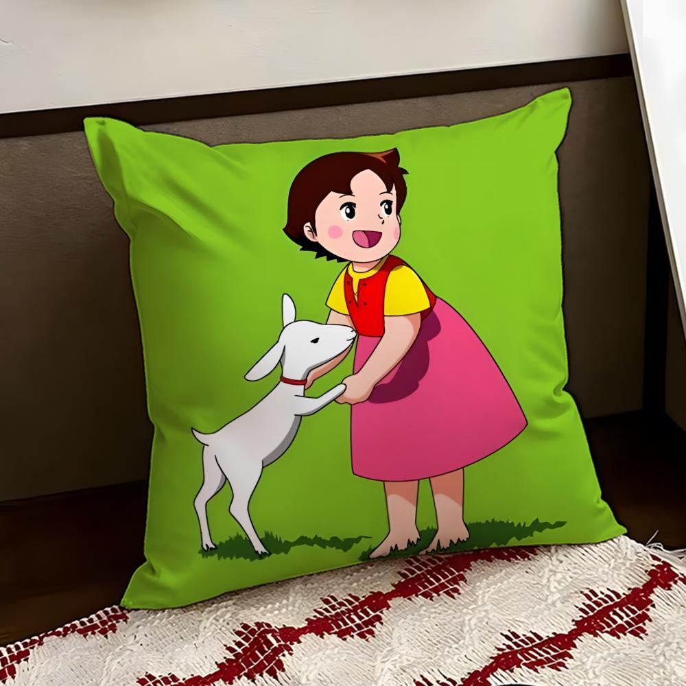 Cute HHeidi Girl of the AAlps Cushion Cover Reversible Soft Durable Pillow Cover Home Car MultiScene Use for Daily Comfort