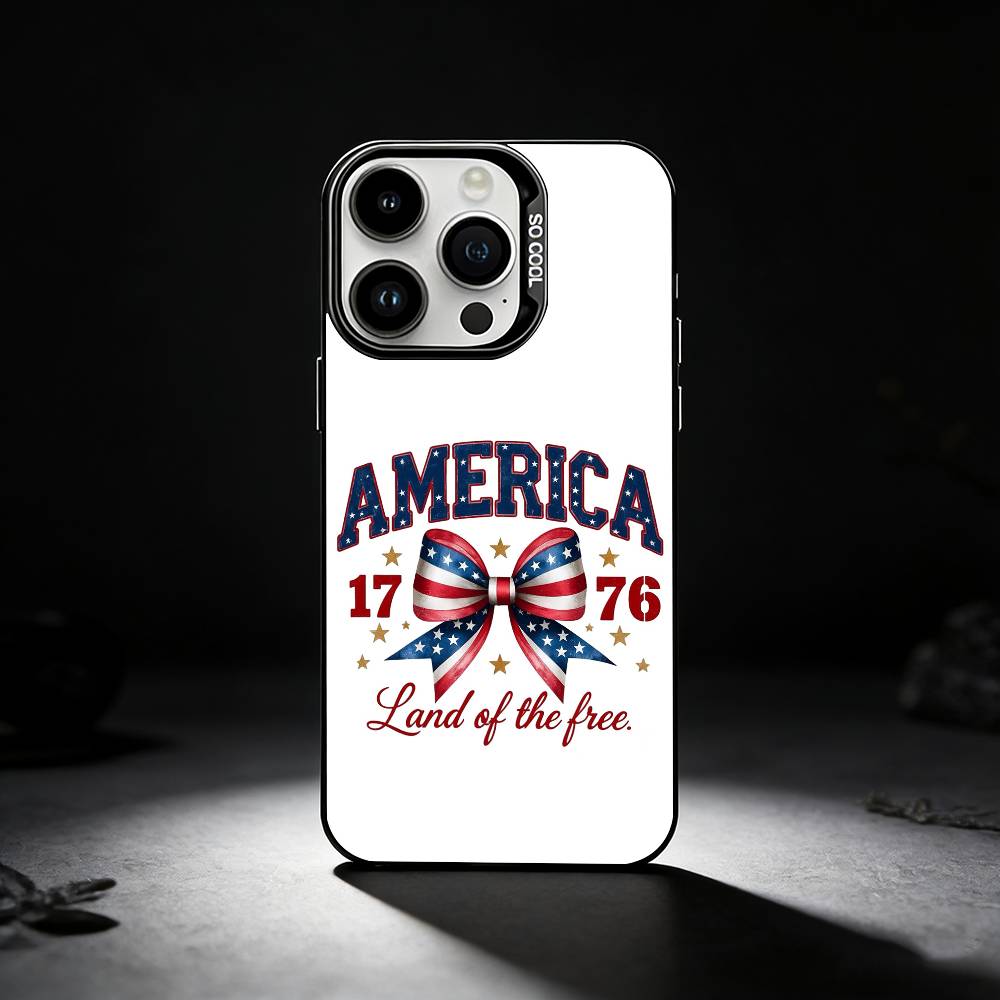 American Flag Phone Case Phone Case For iPhone 17,16,15,14,13,12,11 Plus,Pro Max,XS,Colored silver phone case