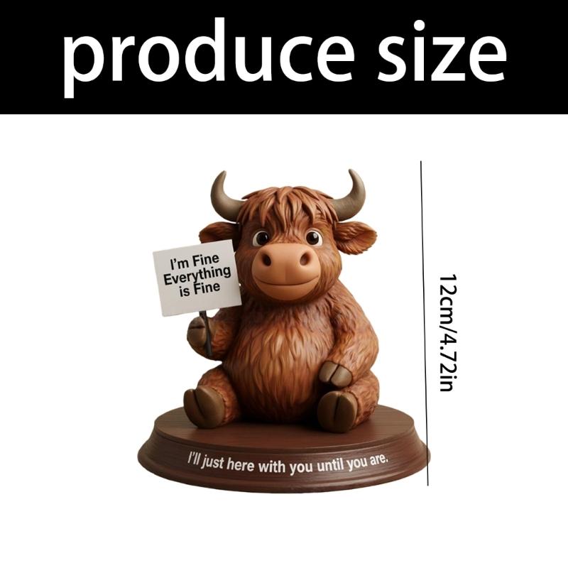 Фигурки коровы Кофейных Нагорий, Декор для фермерского дома, Смоляные статуэтки животных, Настольное украшение, Декор для сада, книжных полок, Любитель телят