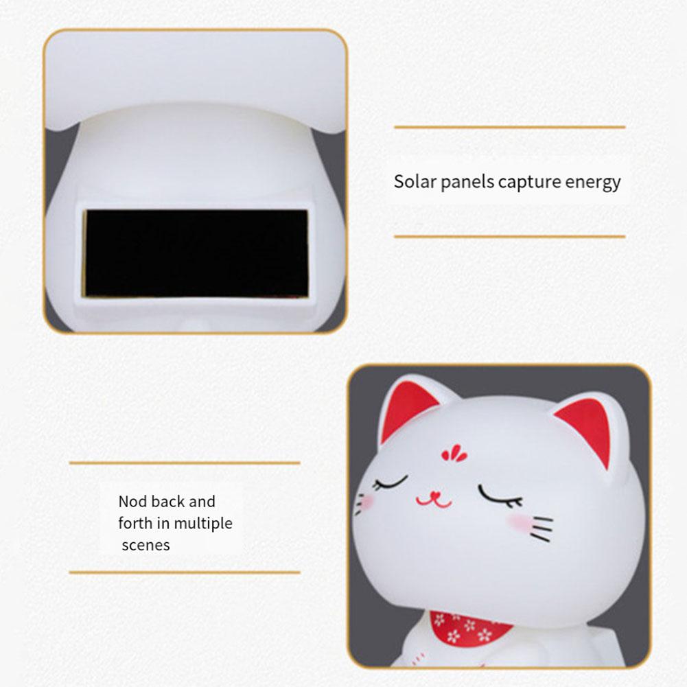 Счастливый кот на солнечной батарее, машущая рукой, манящая, качающаяся, кивающая, для домашнего офиса, автомобиля, декора, настольных украшений
