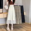 Chiffon Midi Skirt for Women - Spring/Summer Patchwork Ruffle Tiered Cake Skirt with Elastic Waist, Hip-Covering A-Line & Full Flared Design