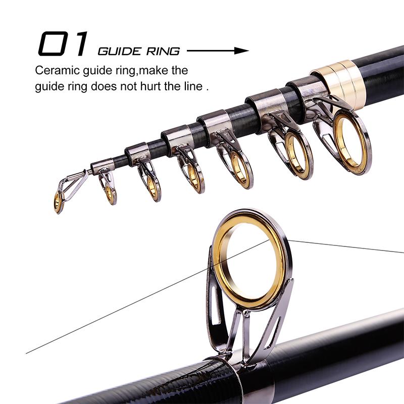 Fishing Rod 1.8m-3.0m,Lightweight Carbon Fiber Rod,Ceramic Guide Ring Not Hurt The Line,Durable Rod