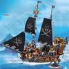 Mini Bricks Black Pirates Ship Adventure Ideas Boat Island Storm Vessel Flagship Movies Building Blocks Model Toy for Kids Childrens Gifts