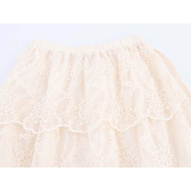 Kaslead New Women Clothes Western Style Fashion Simple and Versatile Sexy Slit Laminated Cake Skirt