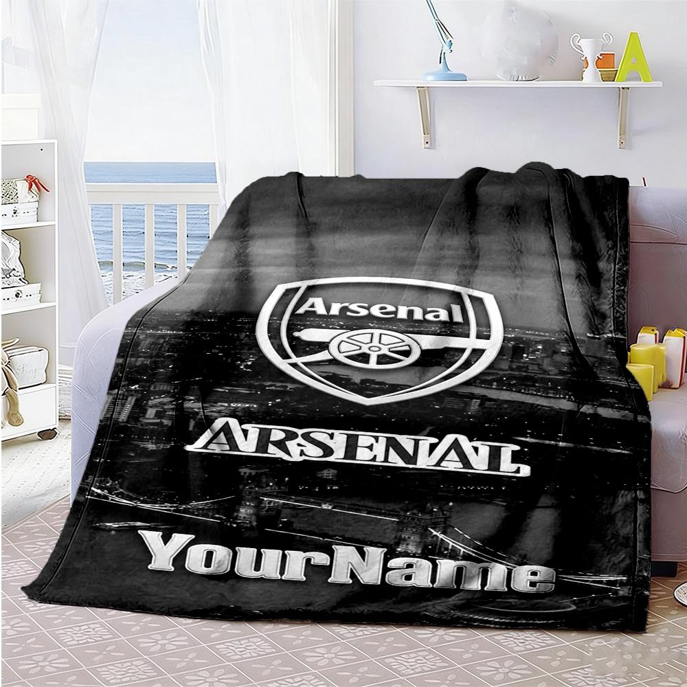 Arsenal Personalized Text Blanket Lightweight Personalized Blanket Ultra-Soft Perfect for Bed Office Home Decor Couch All-Season Use