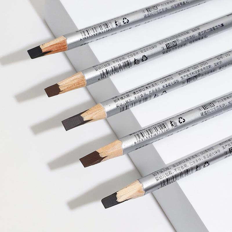 Makeup Natural Light Hard Core Machete Eyebrow Pencil Pattern Embroidery Waterproof No Makeup Off Smooth No Agglomeration Wooden Eyebrow Pencil