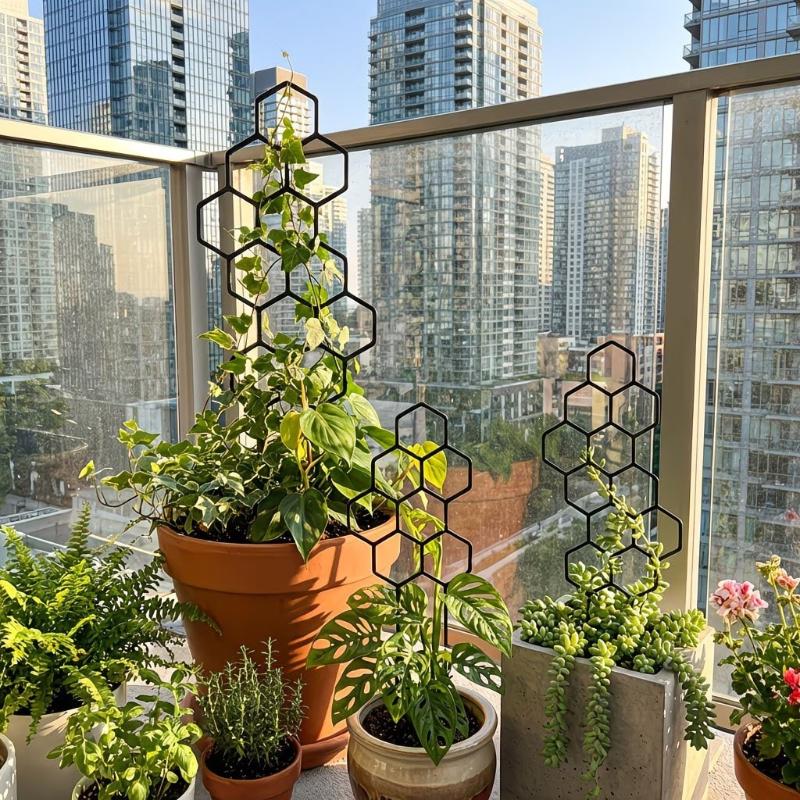 Honeycomb Trellis 2/4Pc Sturdy Plastic Support for Indoor Potted Climbing Plants