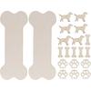 Dog Bone Wood Sign Blank Wooden Plaque Unfinished Wood DIY Crafts Hanging Sign for Puppy Pet House Door Wall Decoration 20Pcs