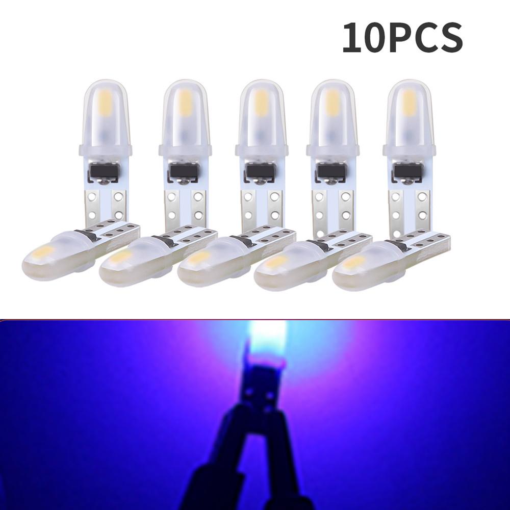 10 шт. 12 В постоянного тока T5 светодиодные автомобильные светодиодные лампы без полярности приборная панель лампа 2-3014 SMD дверь номерной знак подсветка белый красный зеленый