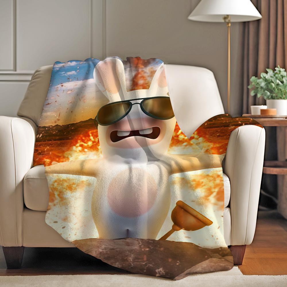 Cartoon R Raving Cute R Rabbids Blanket For Sofa Office Bed Plane Travel Sleep Read Relax Camping Soft And Warm