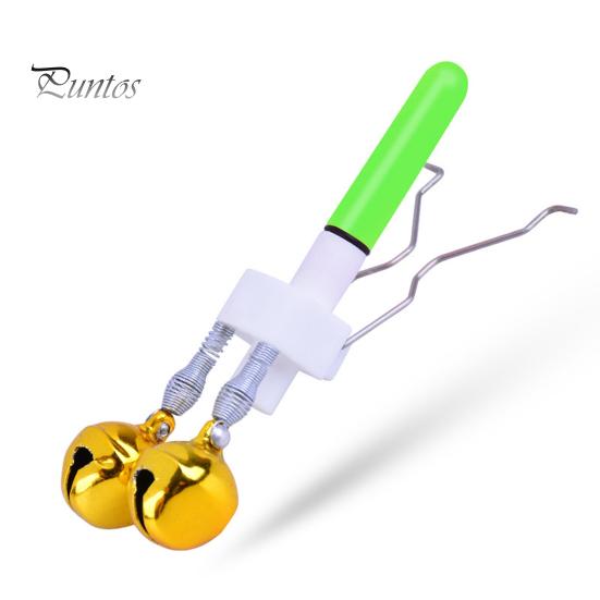 Светильник для удочки с двумя колокольчиками, светодиодный сигнализатор поклевки, ночной световой сигнализатор для удочки, датчик поклевки, рыболовные принадлежности