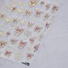 Vigorous Pink Butterfly Gradient Petal Flower Shiny Stars 5D Soft Self Adhesive Nail Art Decoration Sticker Manicure Decal DIY
