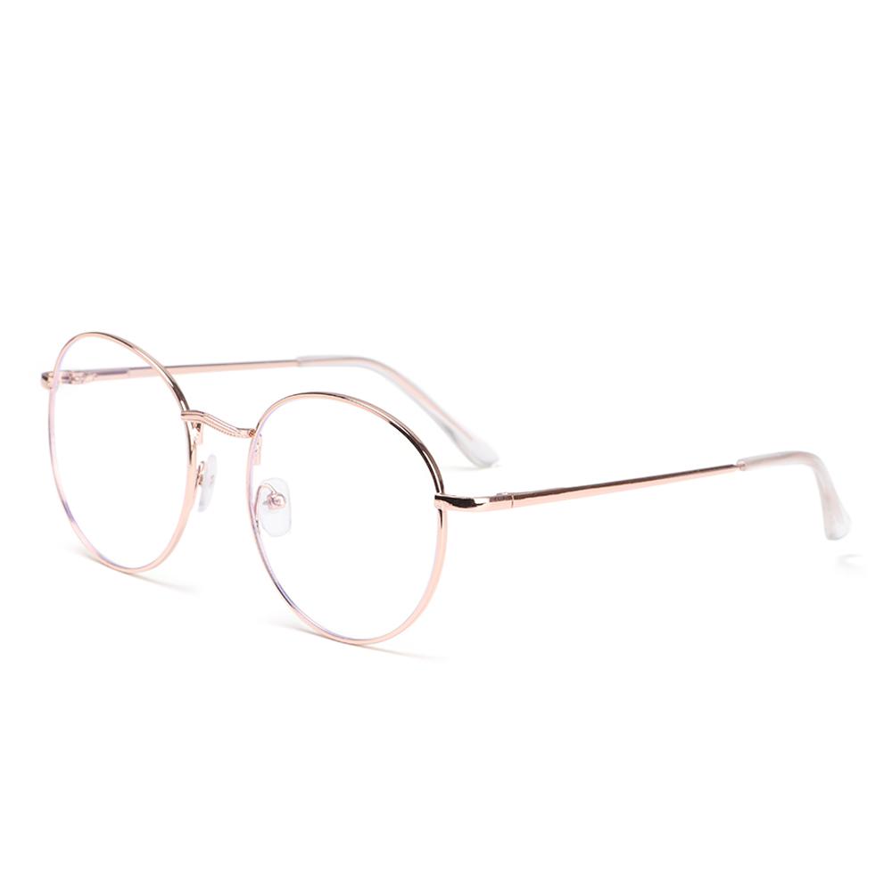 Fashion Round Portable Metal Glasses Eye Protection Ultra Light Frame Anti-Blue Light Eyeglasses