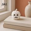 Modern 3D Printed Home Decor Mummy Pumpkin Skull Figurine for Halloween Decorations, Small Tabletop Accents with Funny Expressions Office Desk