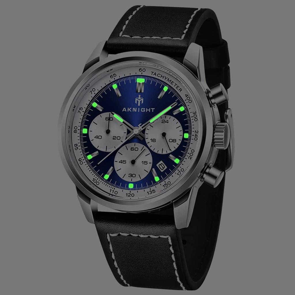 BENYAR AKNIGHT Japanese Stainless Leather Compatible with Business Casual Sports Chronograph Included Men's Watch, Quartz, Steel, Strap, Watches,