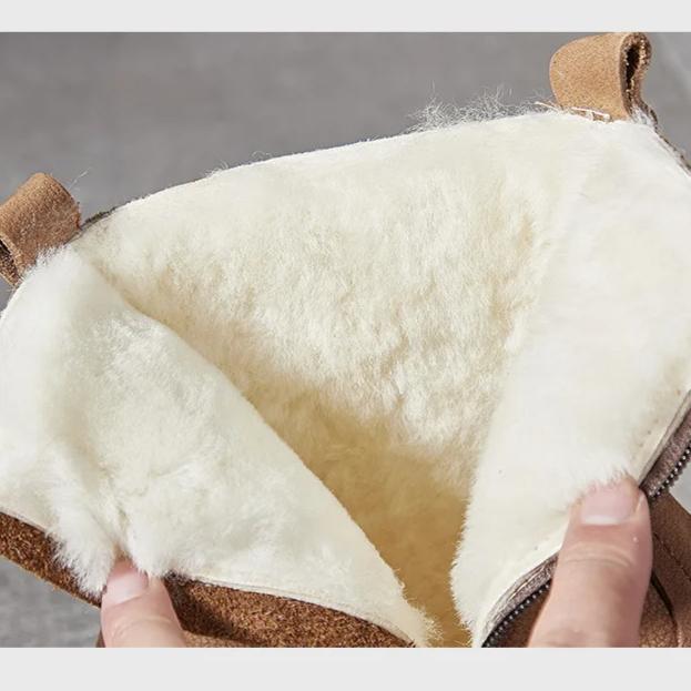 Johnature Ботинки из натуральной кожи и шерсти, теплые, с круглым носком, на толстой подошве, с боковой молнией, женские короткие ботинки в стиле ретро