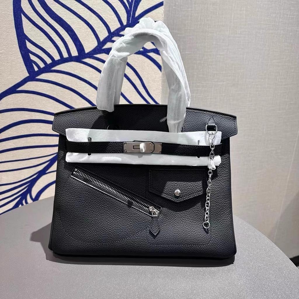 Новый стиль Топ-слой коровьей кожи Рок-заклепка Кожаная сумка BK25/30 Натуральная кожа Женская сумка Большая вместимость Сумка-тоут