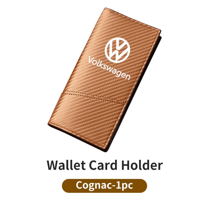 VFHJQ1 For Volkswagen VW Men's Carbon Fiber Wallet Large Capacity Car Card Holder Organizer Scirocco Jetta Beetle Golf 4 5 6 Passat