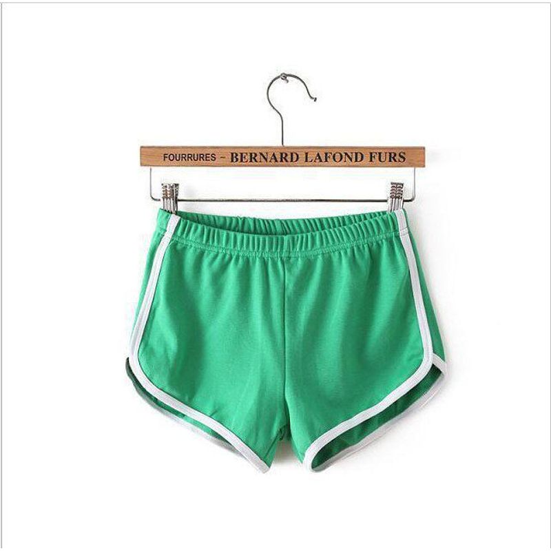 New Fashion Export Sports Shorts Women's Home Casual Solid Color Fashion Yoga Beach Pants Candy Color Hot Pants