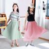 Summer 2025 Kids' Japanese Style Pleated Midi Skirt