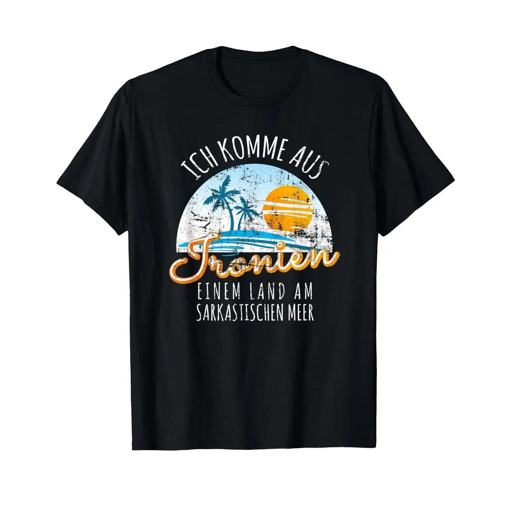 I Come From Irony T Shirt Vintage Washed Unisex Stretched Streetwear Breathable Top For Everyday Wear Comfortable Soft