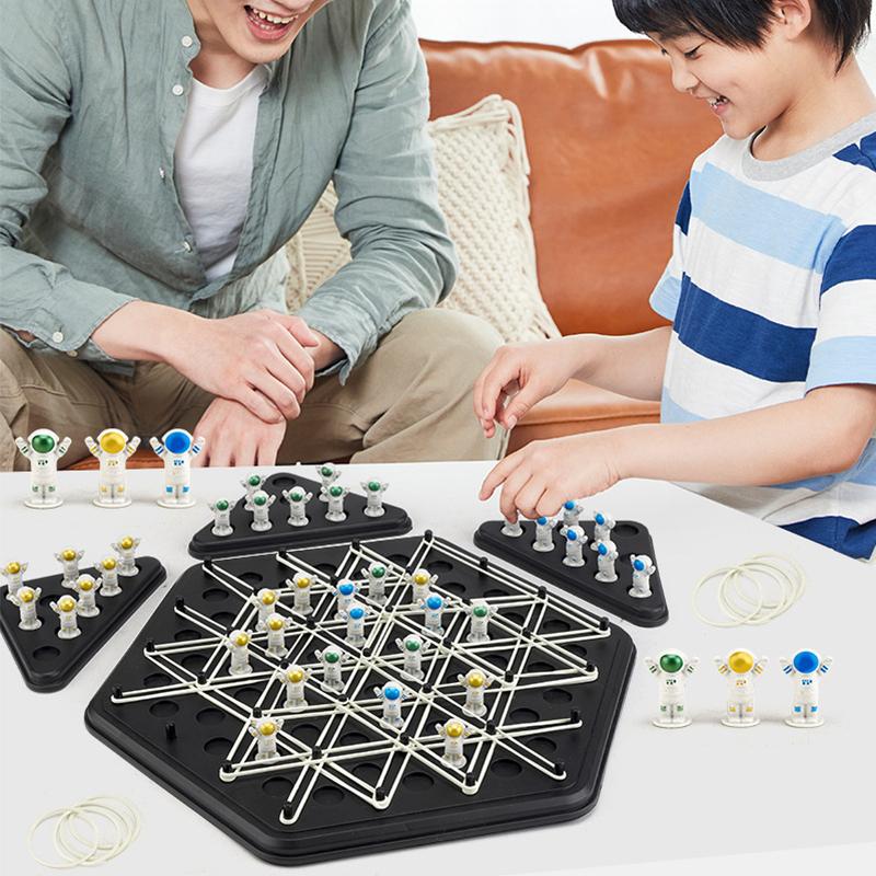 Chain Triangle Chess Triggle Elastic Band Game Educational Desktop Chain Chess Logic Geometry Puzzle Interactive Toy for Kid