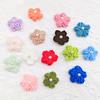 10PCS Puff Flower Head Knitted Hand Woven DIY Pearl Sweater Coat Decor Hairpin Headdress Accessories