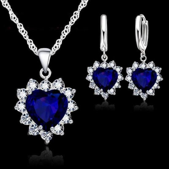 1 Set Exquisite Heart Shape Women Necklace Stylish Modern Style Alloy Dangle Earring for Girls