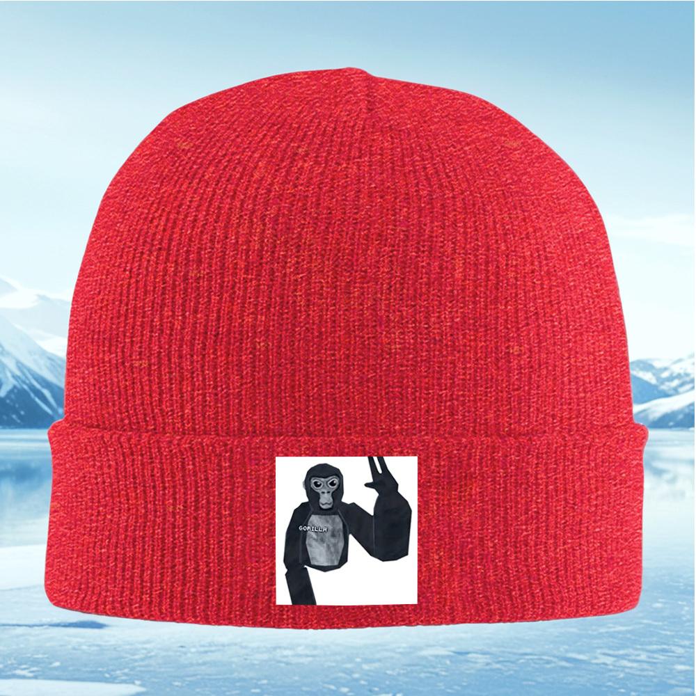 Monkeys Face Showing Peace Sign Men Women Unisex Knitted Hat Beanie Pullover Cap Winter Thermal Warm Christmas Outdoor Cycling